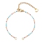 Glass Seed Beaded Link Bracelet Making, with Stainless Steel Chain and Lobster Claw Clasps, Pale Goldenrod, 6-1/4 inch(16cm)