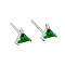 Geometric Triangle Cubic Zirconia Stud Earrings, Simple 925 Sterling Silver Earings, Silver, Green, 5x5mm