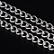 Iron Side Twisted Chains, Unwelded, with Spool, Oval, Lead Free, Silver, 6x4x1mm