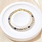 Brass Enamel Link & Charm Bracelets, with Clear Cubic Zirconia, Cadmium Free & Lead Free, Rack Plating, Blue, 6-1/4 inch(16cm)