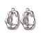 Non-Tarnish 304 Stainless Steel Pendants, Nuggets, Stainless Steel Color, 26x16x3mm, Hole: 2mm