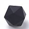 Food Grade Eco-Friendly Silicone Focal Beads, Icosahedron, Black, 16.5x16.5x16.5mm, Hole: 2mm