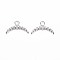 Brass Micro Pave Clear Cubic Zirconia Pendants, Nickel Free, Moon, Real Platinum Plated, 12x20x2.5mm, Hole: 2.5mm