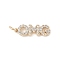 Brass Micro Pave Cubic Zirconia Pendants, Golden, with Jump Ring, OMG, 21.5x7x2mm, Hole: 3.8mm