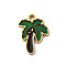 304 Stainless Steel Enamel Charms, Ion Plating(IP), Golden, Coconut Tree, 13x10x1.5mm, Hole: 1.5mm