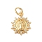 Brass Micro Pave Clear Cubic Zirconia Charms, with Jump Ring, Cadmium Free & Nickel Free & Lead Free, Real 18K Gold Plated, Sun, 14x11.5x2mm, Hole: 3mm