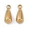 Ion Plating(IP) 304 Stainless Steel Pendants, Teardrop Charm, Golden, 13x5mm, Hole: 2mm