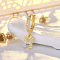 Brass Micro Pave Clear Cubic Zirconia Hoop Earrings, Golden, Letter H, 24x7mm