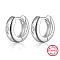 Anti-Tarnish Rhodium Plated 925 Sterling Silver Micro Pave Cubic Zirconia Hoop Earrings, with 925 Stamp, Platinum, 10x3mm