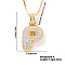 Elegant Brass Micro Pave Clear Cubic Zirconia 3D Initial Necklaces, Perfect Gift for Her, Golden, Letter P, 15.75 inch(40cm)