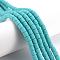 Polymer Clay Bead Strands, Column, Turquoise, 5~7x6mm, Hole: 1.5~2mm, about 61~69pcs/strand, 15.74 inch
