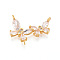 Brass Micro Pave Cubic Zirconia Chandelier Components Links, Butterfly, Nickel Free, Long-Lasting Plated, Real 18K Gold Plated, 18~18.5x22~22.5x3.5~4mm, Hole: 1.2mm