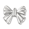 Anti-Tarnish 304 Stainless Steel Pendants, Bowknot Charm, Stainless Steel Color, 27x31x3mm, Hole: 1.8mm