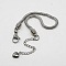 Tarnish Resistant 304 Stainless Steel European Round Snake Chains Bracelets, with Lobster Claw Clasp and Heart Charms, Stainless Steel Color, 160x3mm