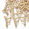 Brass Pendants, Cadmium Free & Nickel Free & Lead Free, Letter, Real 18K Gold Plated, Letter.F, 16.5x10.5x2mm, Hole: 1.5mm