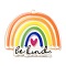 Acrylic Pendants, Rainbow, Colorful, 36x41.5x2.5mm, Hole: 1.6mm