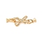 Brass Micro Pave Clear Cubic Zirconia Fold Over Clasps, Cadmium Free & Nickel Free & Lead Free, Bowknot, Real 18K Gold Plated, 41mm