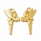 Rack Plating Alloy Pendants, Cadmium Free & Lead Free & Nickle Free, Fairy Charms, Matte Gold Color, 25x15x2.5mm, Hole: 2mm