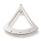 Non-Tarnish 304 Stainless Steel Chandelier Components Links, Polishing, Triangle, Stainless Steel Color, 32x32x1mm, Hole: 1.4mm and 1.2mm