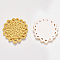 Resin Pendants, Imitation Woven Rattan Pattern, Flower, Yellow, 43x45.5x4mm
