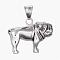 304 Stainless Steel Puppy Pendants, Sharpei Dog Charms, Antique Silver, 24x32x12mm, Hole: 5x8mm