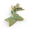 Christmas Reindeer/Stag Zinc Alloy Big Pendants, Cadmium Free & Nickel Free & Lead Free, Antique Bronze & Green Patina, 51x43x6mm, Hole: 4mm