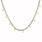 Stainless Steel Star Charms Bib Necklaces, with Cubic Zirconia Tennis Chains, Golden, 14.76 inch(37.5cm)
