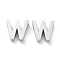 Tarnish Resistant 304 Stainless Steel Charms, Alphabet, Stainless Steel Color, Letter.W, 8x8.5x3mm, Hole: 1.8mm