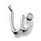 Brass Micro Pave Cubic Zirconia Pendants, Letter Charms, Rack Plating, Long-Lasting Plated, Cadmium Free & Lead Free, Letter W, 13x10x2mm, Hole: 1.6mm