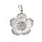 304 Stainless Steel Pendants, Flower Charm, Anti-Tarnish, Stainless Steel Color, 28.5x25.5x6mm, Hole: 3x7mm