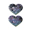 Hammered Brass Pendants, Cadmium Free & Nickel Free & Lead Free, Heart Charms, Rainbow Color, 17x20x1.5mm, Hole: 1.2mm