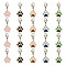 20Pcs 5 Colors 304 Stainless Steel Enamel Pendant Stitch Markers, Crochet Leverback Hoop Charms, with 304 Stainless Steel Lobster Claw Clasps, Dog Paw Print, Mixed Color, 2.5cm, 4pcs/color