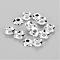 Brass Bead Caps, Flower, Silver Color Plated, Size: about 4mm in diameter, hole, 1.2mm