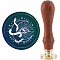 CRASPIRE Snake Wax Seal Stamp Moon Sealing Wax Stamps Stars 30mm/1.18inch Removable Brass Head Sealing Stamp with Wooden Handle for Halloween Invitations Cards Gift Wrap