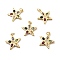 Brass Micro Pave Cubic Zirconia Pendants, with Jump Ring, Real 18K Gold Plated, Long-Lasting Plated, Lead Free & Cadmium Free & Nickel Free, Star, Colorful, 21x20x2mm, Jump Ring: 5x1mm, 3mm Inner Diameter