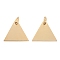 304 Stainless Steel Stamping Blank Tag Charms, with Jump Ring, Manual Polishing, Triangle Charm, Golden, 13x15x1mm, Hole: 3.5mm