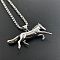 Stylish Stainless Steel Running Horse Pendant Necklaces for Men, Punk Hip-hop Jewelry, Stainless Steel Color