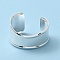 Rack Plating Brass Cuff Bangles, Open Bangles for Women, Cadmium Free & Lead Free, Silver, 1~1-5/8- inch(2.55~4.1cm), Inner Diameter: 1-7/8 x2-3/8  inch(4.8x6cm)