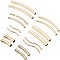 BENECREAT 40Pcs 8 Style 24K Gold Plated Brass Tube Beads Curved Noodle Tube Beads 16-40mm Long for Jewelry Making