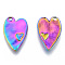 Ion Plating(IP) 304 Stainless Steel Pendants, Heart, Rainbow Color, 23.5x15.5x2.5mm, Hole: 1.8mm