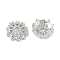 Brass Micro Pave Clear Cubic Zirconia Bead Caps, Dandelion, Platinum, 10.5x10x3mm, Hole: 1.5mm