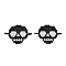 Handmade Seed Beads Links Connectors, with Elastic Thread, Loom Pattern, Skull, Black, 30~31x40~41x1.5~3mm, Hole: 3.5mm