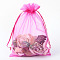 Organza Gift Bags with Drawstring, Wedding Party Christmas Favor Gift Bags, Organza Pouches for Potpourri, Medium Violet Red, 23x17cm