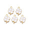 Rack Plating Alloy Enamel Pendants, Cadmium Free & Nickel Free & Lead Free, Clover, Light Gold, White, 19x13x1.5mm, Hole: 1.6mm