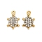 304 Stainless Steel Crystal Rhinestone Pendant, Ion Plating(IP), Tortoise Charms, Real 18K Gold Plated, 13x8x3mm, Hole: 1mm