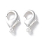 Rack Plating Brass Lobster Claw Clasps, Long-Lasting Plated, Lead Free & Cadmium Free, Silver, 12x7x2.8mm, Hole: 1.4mm
