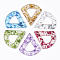 Transparent Acrylic Pendants, with Pailette/Sequins Inside, Triangle, Mixed Color, 34.5x31.5x2.5mm, Hole: 1.4mm