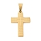 304 Stainless Steel Pendants, Cross Charm, PVD Vacuum Plating, Golden, 25x18x1.5mm, Hole: 3x7mm