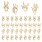 40Pcs 4 Style Rack Plating Alloy Pendants, Cadmium Free & Lead Free, Gesture, Light Gold, 20~20.5x9.5~15x2~8mm, Hole: 1.5~1.6mm, 10pcs/style