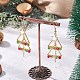 Серьги-подвески из латунных ракушек с жемчужными бусинами EJEW-TA00670-1